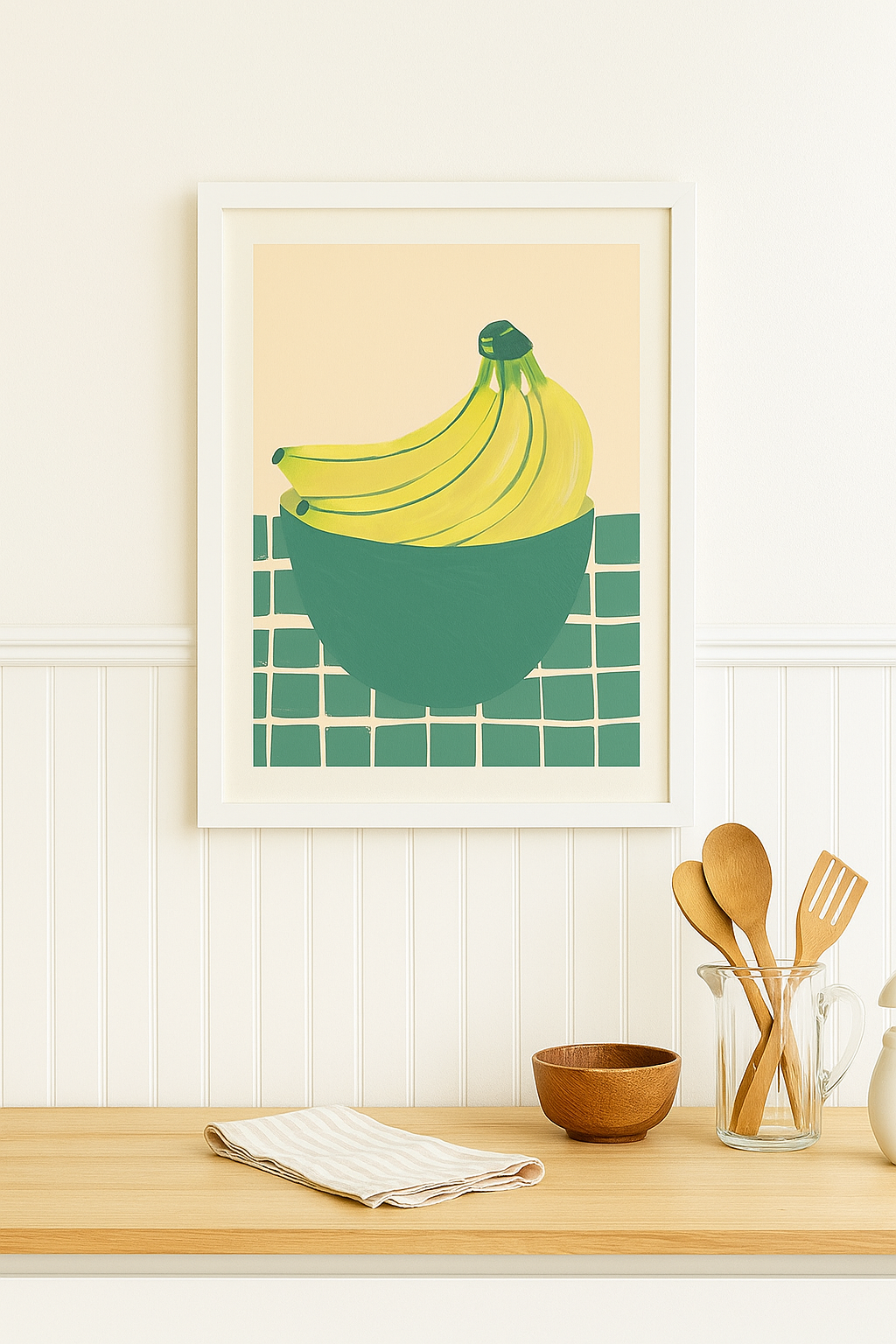 “Bananas in a bowl” Kitchen Art Print