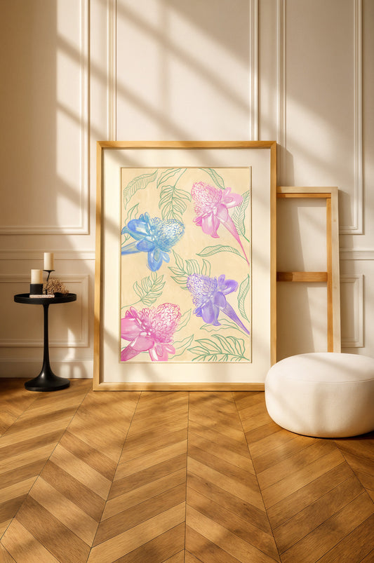 “Wild Ginger Garden” – Botanical Fine Art Print