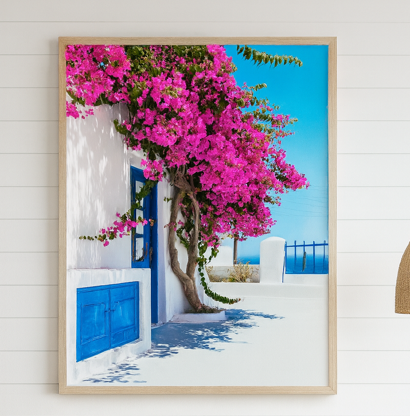 “Bougainvillea Bloom” — Mediterranean Wall Art Print