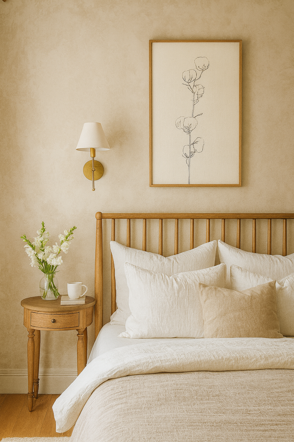 “Cotton Bloom” — Fine Line Botanical Art Print