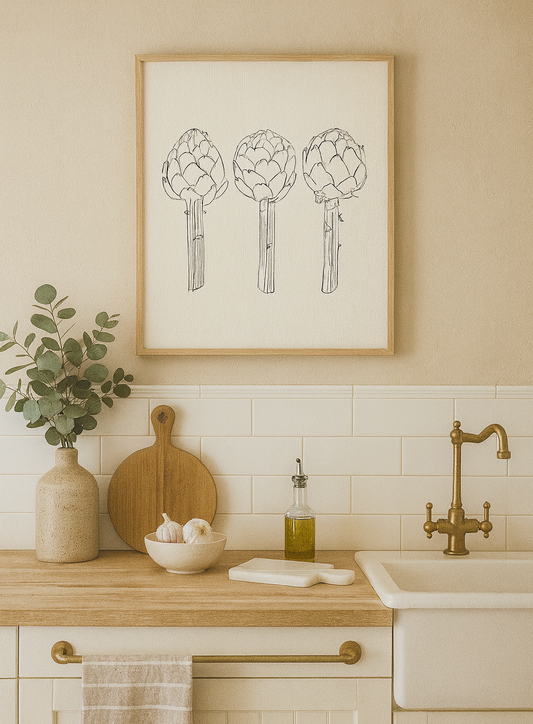 “Artichoke Trio” — Fine Line Art Print