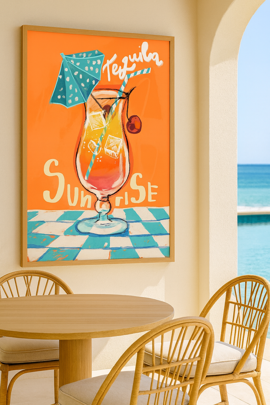 “Tequila Sunrise” - Vibrant Cocktail Art Print