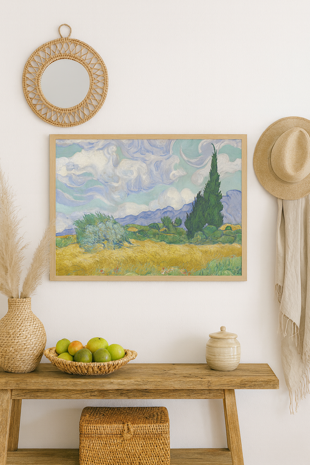 “Wheat Field with Cypress” - Vintage Art Print