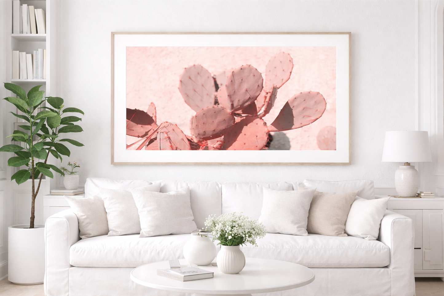 “Soft Desert Bloom” — Blush Cactus Art Print