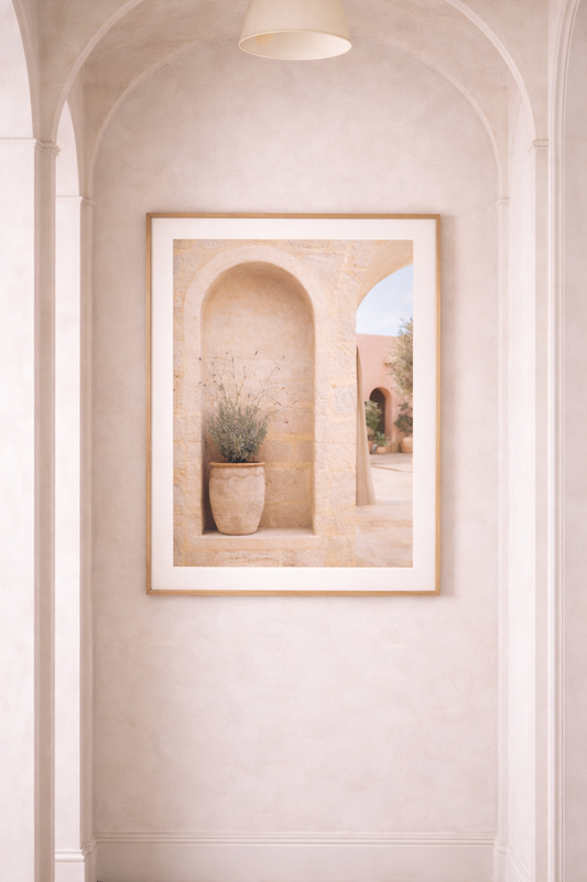 “Sunlit Alcove” — Mediterranean Architectural Art Print