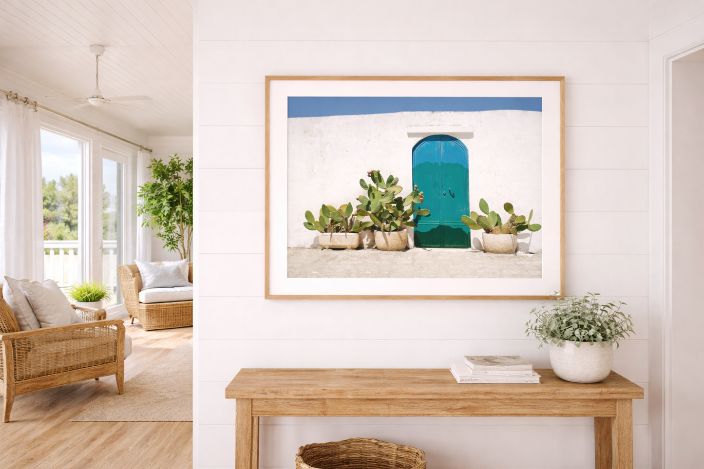 “Azure Threshold” - Mediterranean Wall Art Print