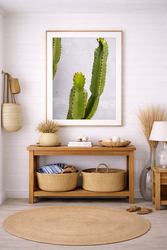 “Desert Calm” — Minimal Cactus Wall Art Print