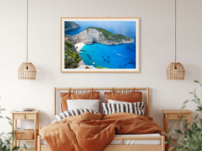 “Navagio Serenity” — Zakynthos Cliffside Beach Art Print